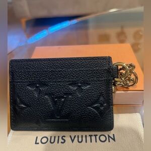 Louis Vuitton Charms Black Leather Card Holder